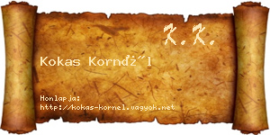 Kokas Kornél névjegykártya